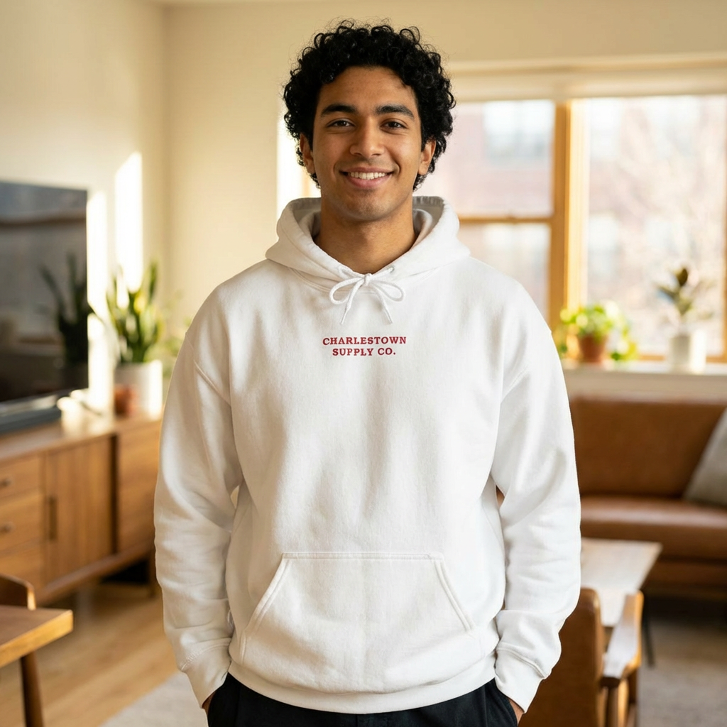 Charlestown Supply Co. Anchor Hoodie — Minimal Nautical Pullover